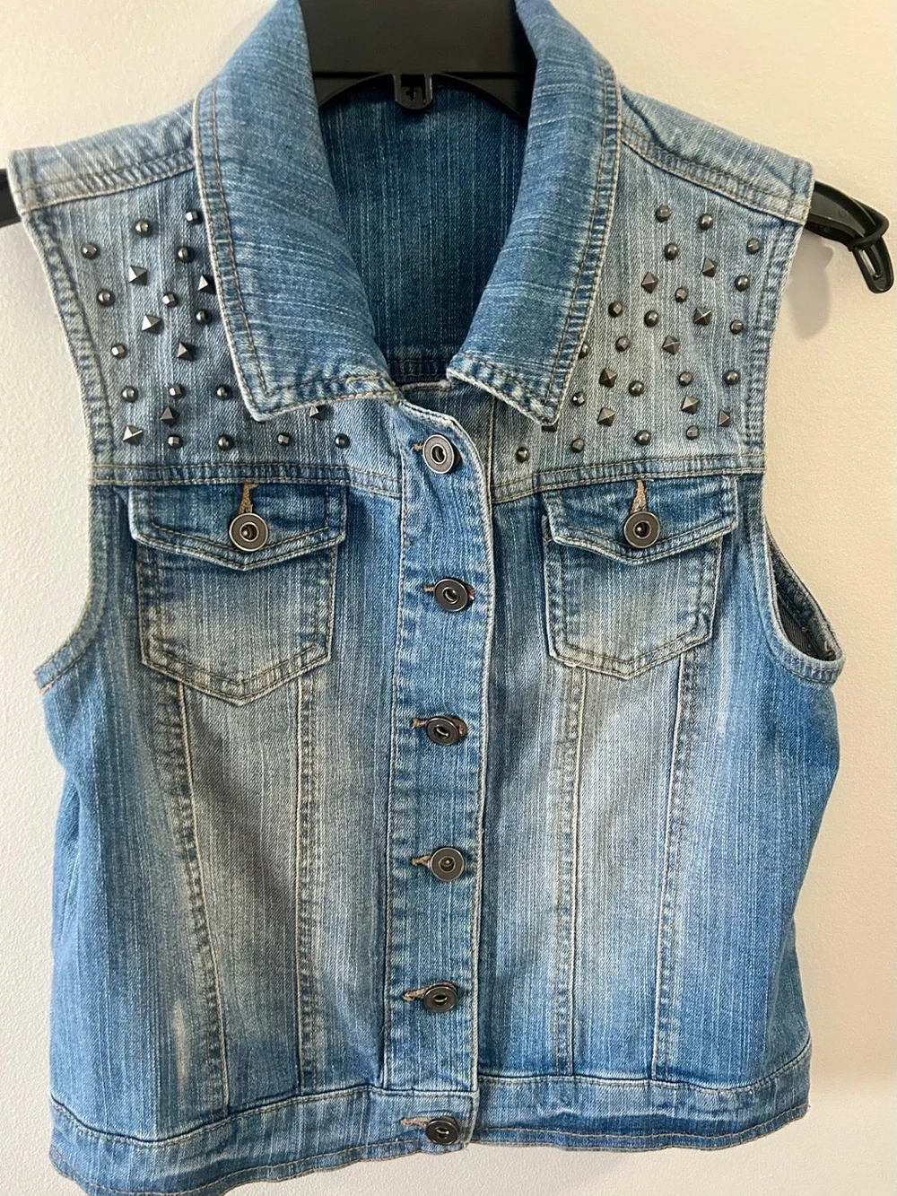 Fire Los Angeles Light Blue Studded Denim Vest